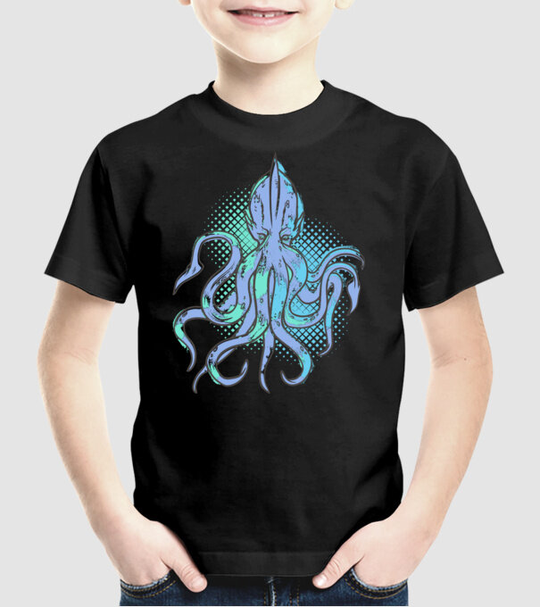 Cthulhu Caracatiță model negru pe tricou