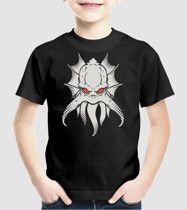 Cap de caracatiță model negru pe tricou