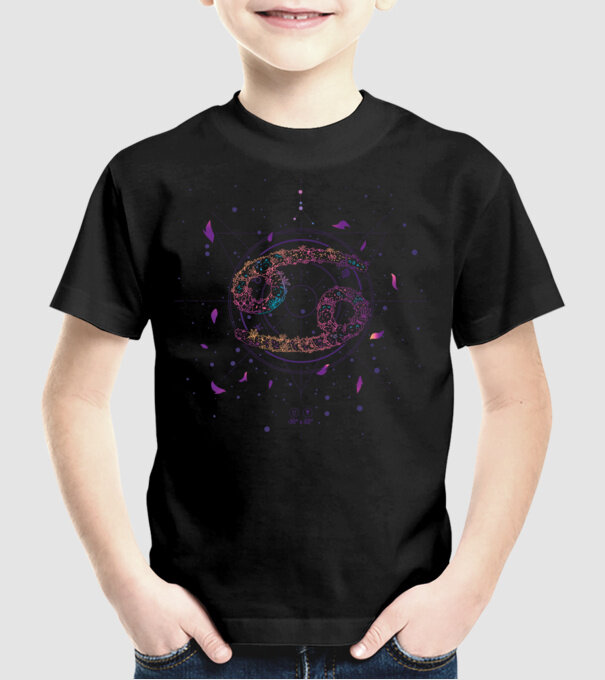 Cancer Zodiac model negru pe tricou