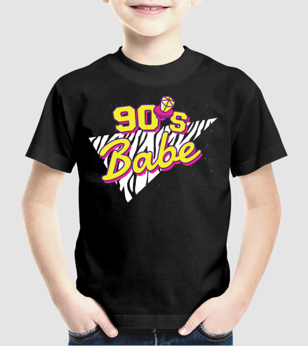 Retro 90s Babe model negru pe tricou