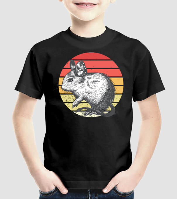 Retro Degu model negru pe tricou