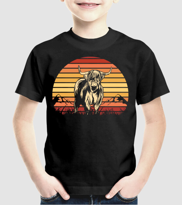Vită Retro model negru pe tricou