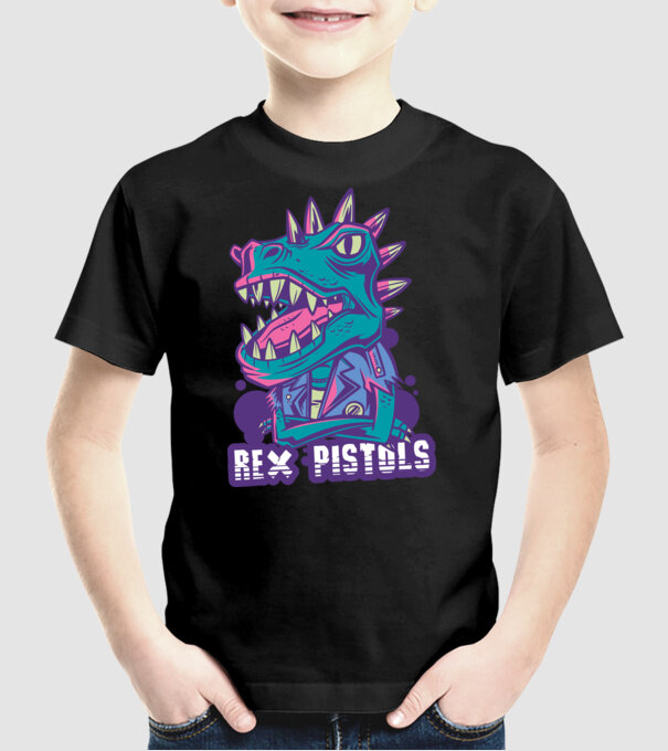 Rex Pistols model negru pe tricou