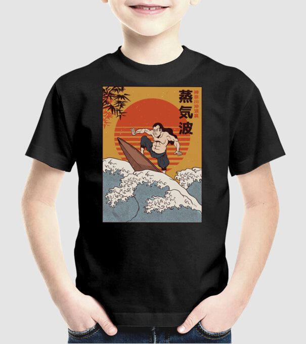 Samurai Surf model negru pe tricou