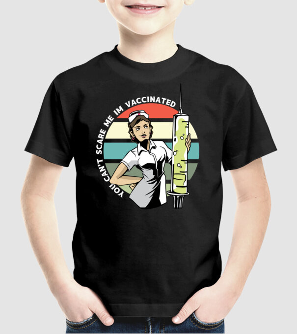 Nu mă poți speria cu nimic, sunt vaccinat model negru pe tricou