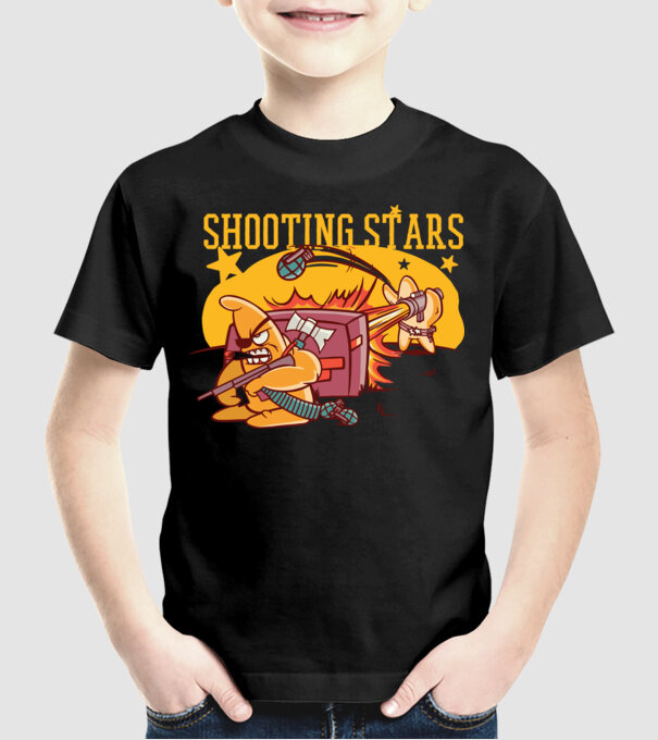 Shooting Stars model negru pe tricou
