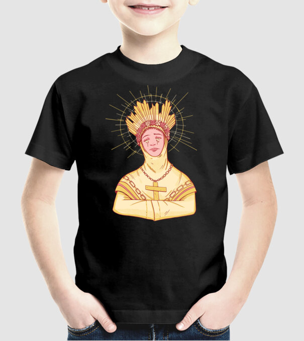 Sfânt lăcrimând model negru pe tricou