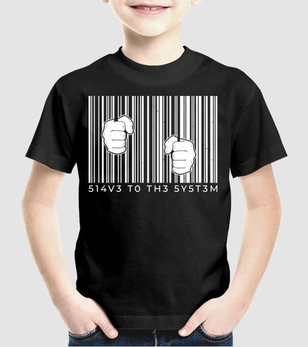 Slave to the system - Sclav al sistemului model negru pe tricou