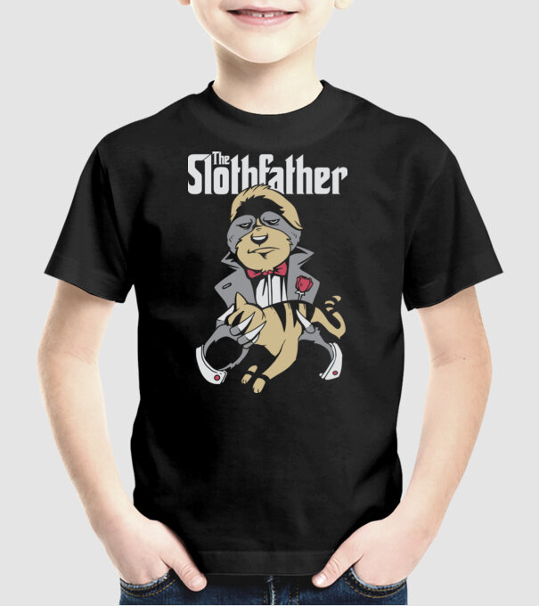 Slothfather - Naș Leneș model negru pe tricou