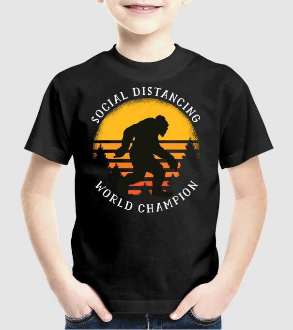 Campion Social Distancing model negru pe tricou