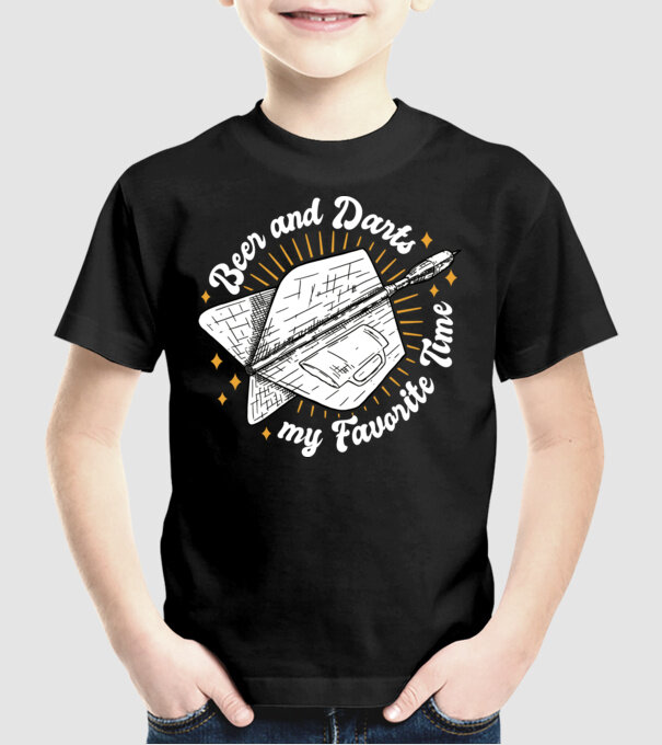 Bere și darts model negru pe tricou