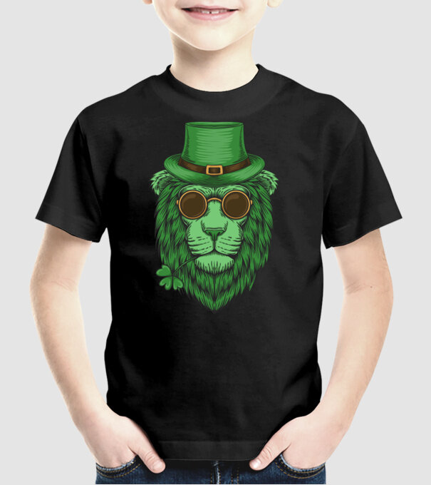Sfântul Patrick Leu model negru pe tricou