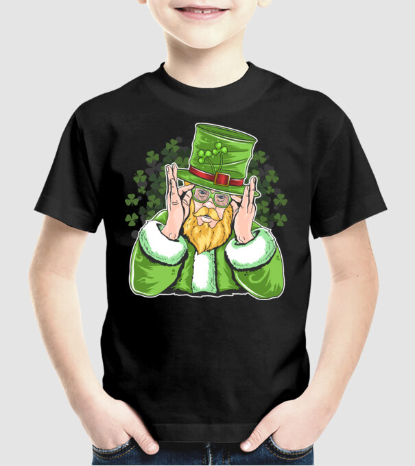 Sfântul Patrick Barbă irlandeză model negru pe tricou