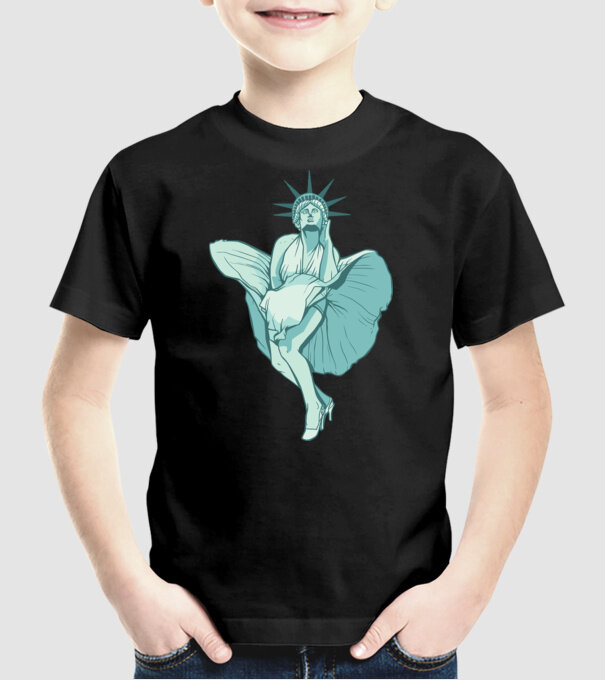 Statuia Libertății rușinos model negru pe tricou