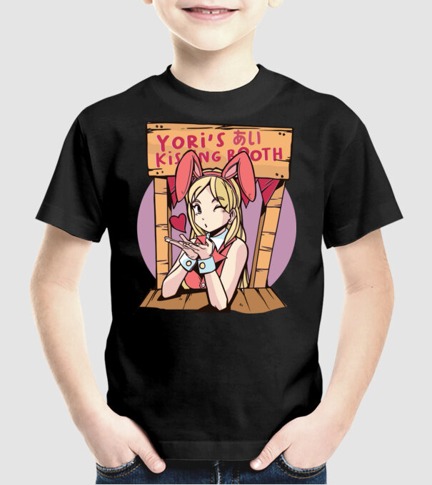 Anime îndrăgostit model negru pe tricou
