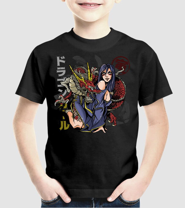 Dragon sexy Anime model negru pe tricou