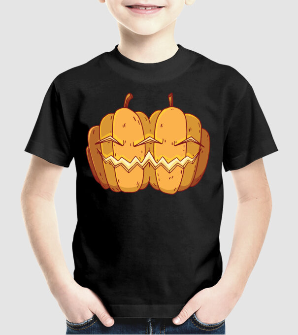 Dovleci siamezi de Halloween model negru pe tricou