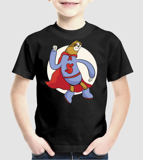 Leneș supererou model negru pe tricou