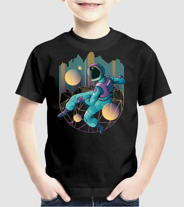 Techno Astronaut tricou astronaut model negru pe tricou