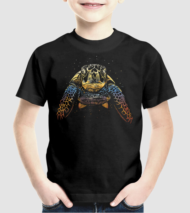 Broască țestoasă model negru pe tricou