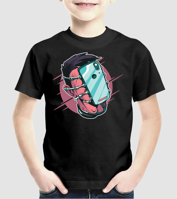 Telefon Facehugger tricou amuzant model negru pe tricou