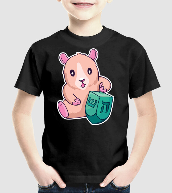 Porcușor de Guineea model negru pe tricou