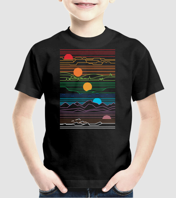 Linii Natură model negru pe tricou