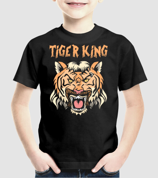 Tiger King model negru pe tricou