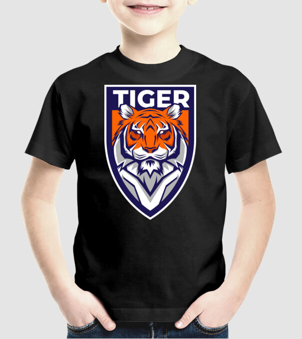 Stemă Tigru model negru pe tricou