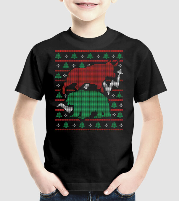 Pulover urât Bursa de valori model negru pe tricou
