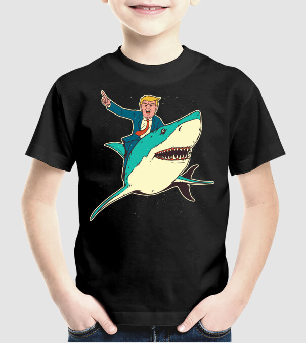 Trump Rechin model negru pe tricou