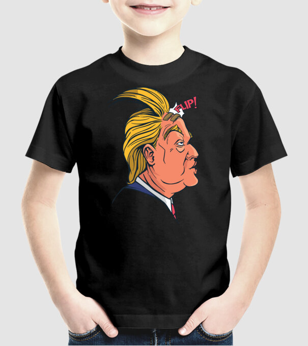Trump Păr model negru pe tricou
