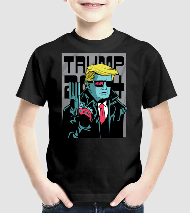Trump Terminator 2024 model negru pe tricou