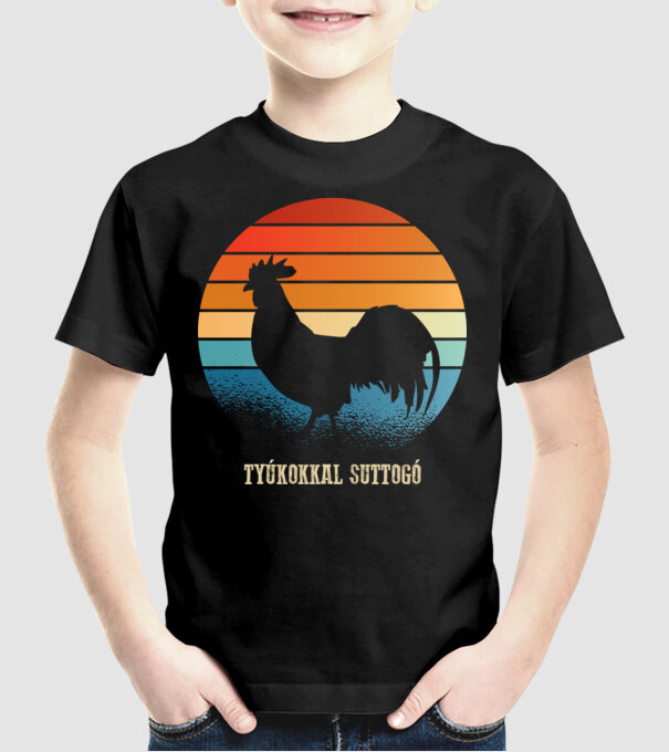 șoptind cu găinile model negru pe tricou
