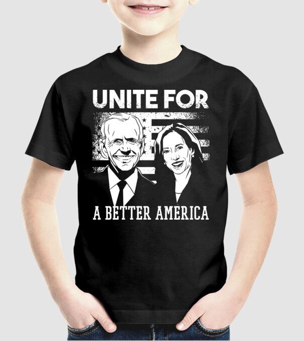 Unite for a better America - Biden Harris model negru pe tricou