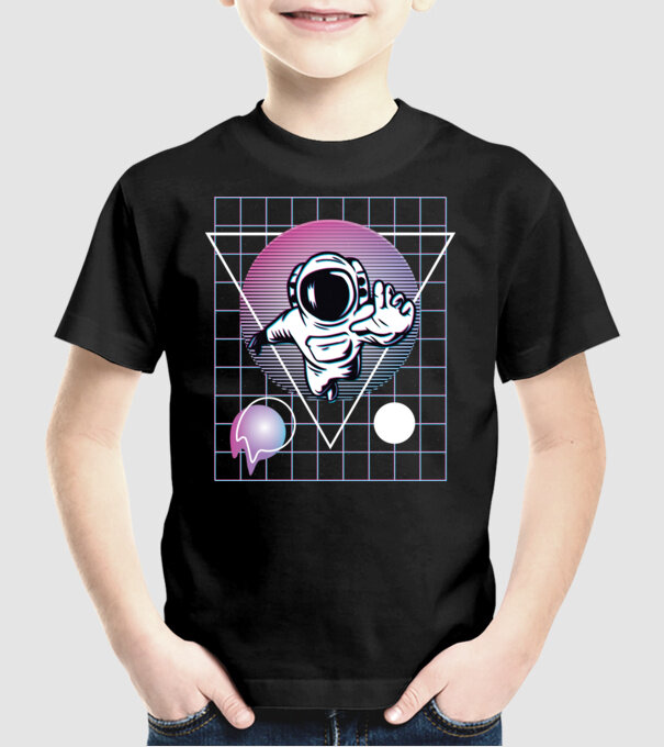 Astronaut Abstract model negru pe tricou