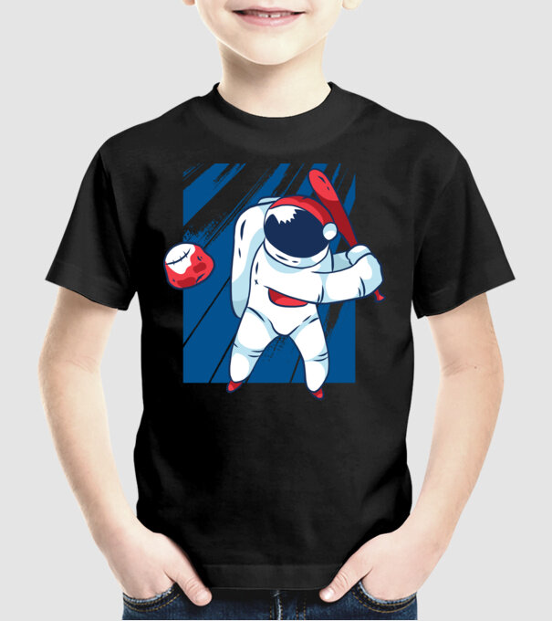 Baseball Astronaut model negru pe tricou