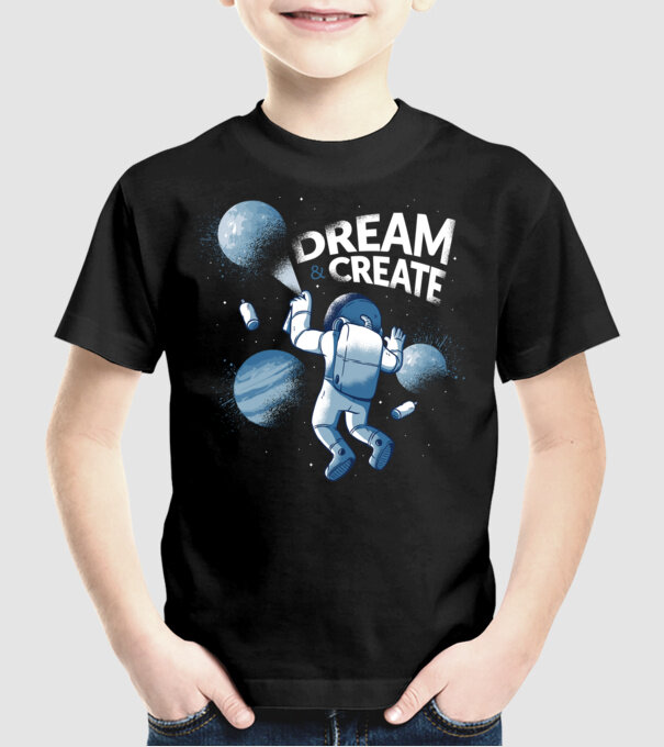 Graffiti Astronaut model negru pe tricou