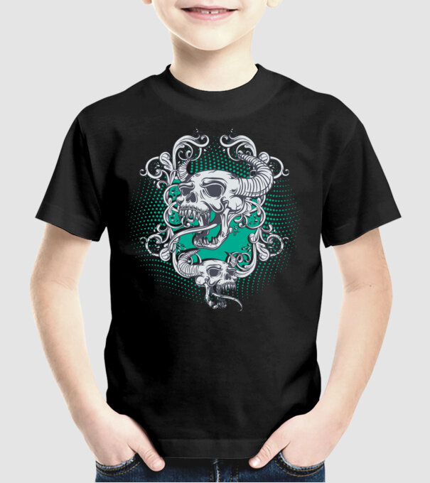 Vintage Craniu model negru pe tricou