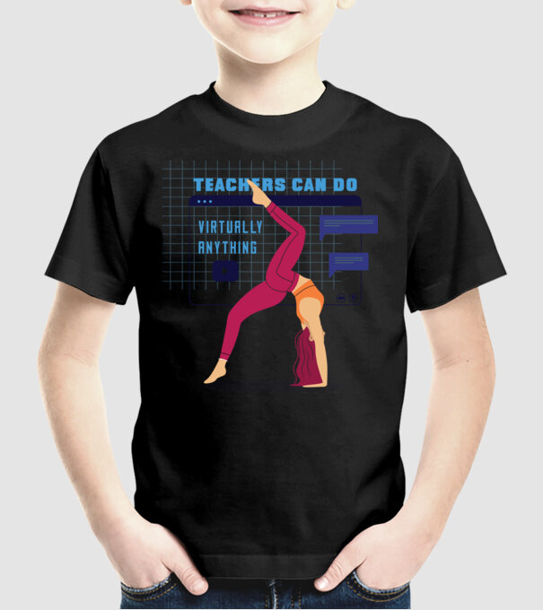 Fitness virtual model negru pe tricou