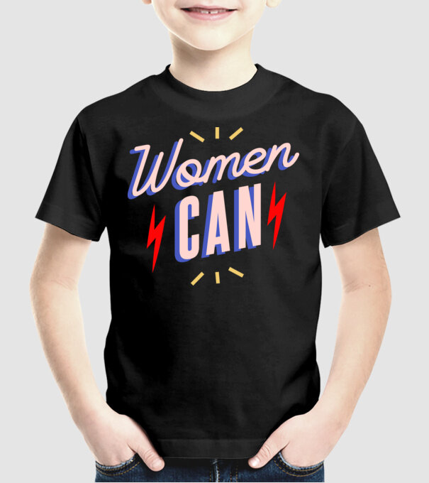 Women Can de Ziua Femeii model negru pe tricou