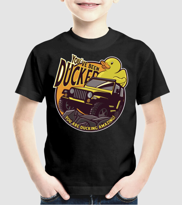 'You''ve been ducked - Off road SUV' model negru pe tricou