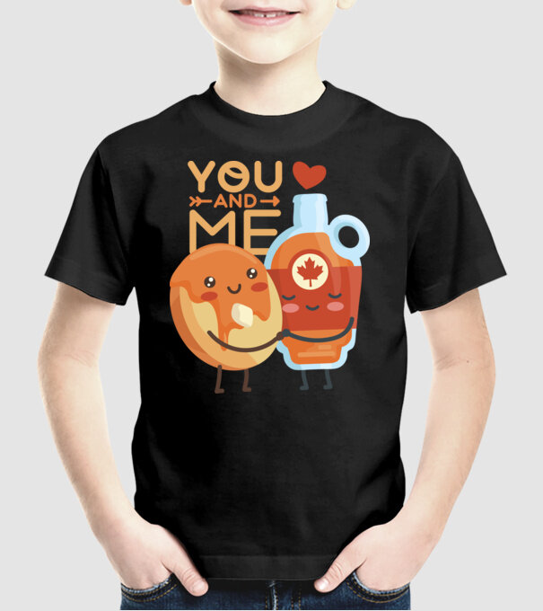 'You and Me tricou cuplu pentru Valentine''s Day' model negru pe tricou