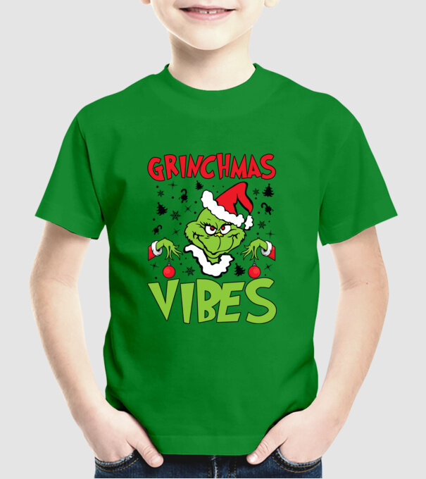 Grinchmas Vibes - Grinch model verde pe tricou