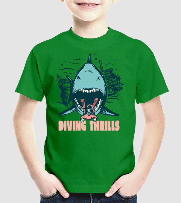 Scufundarea este periculoasă model verde pe tricou