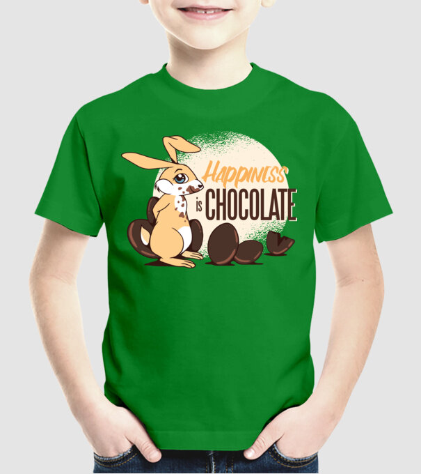 Fericirea este ciocolata model verde pe tricou