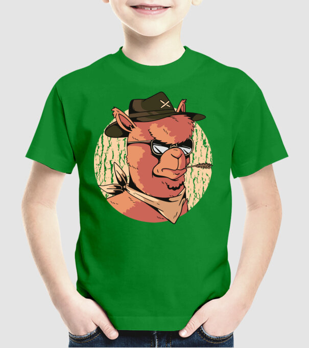 Alpaka model verde pe tricou