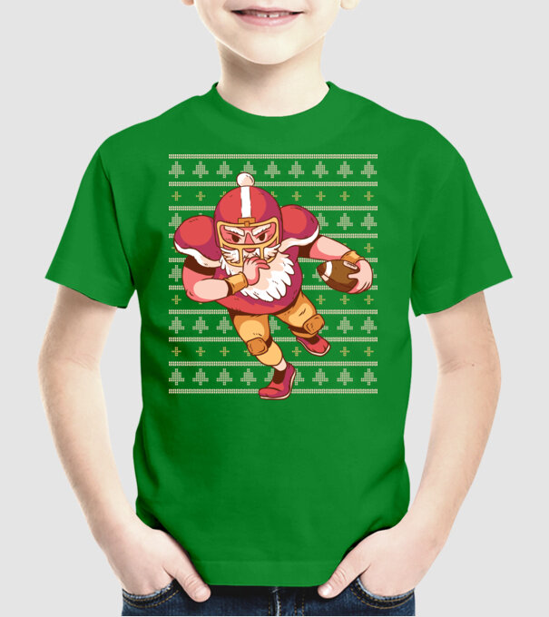 Fotbal american Moș Crăciun Touchdown Touchdown tricou Pulover urât cu model model verde pe tricou