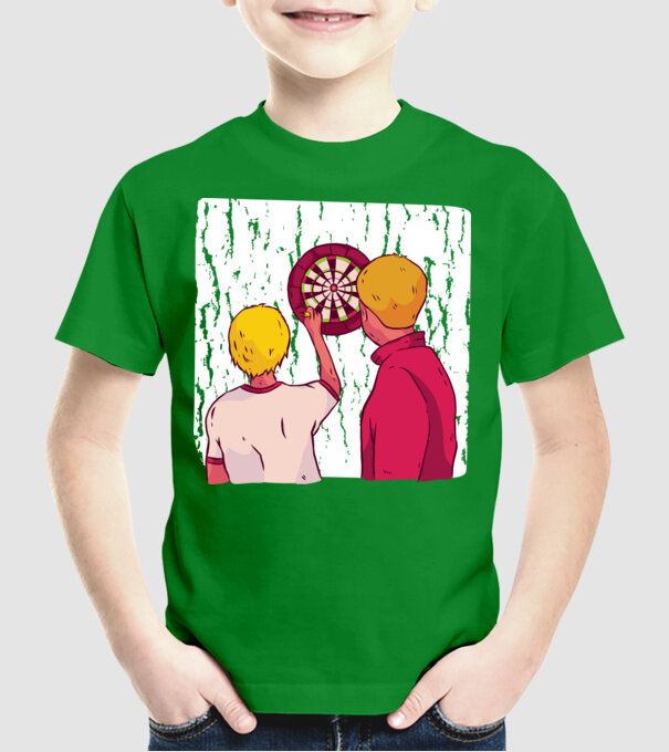 Darts Tată Fiu model verde pe tricou