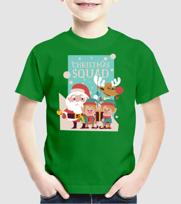 Christmas Squad Echipa de Crăciun model verde pe tricou